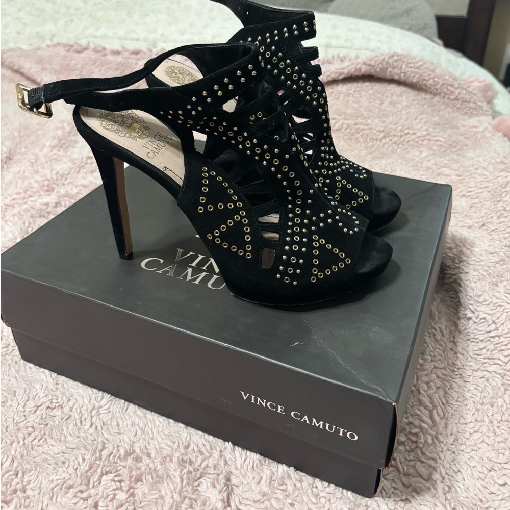 Vince Camuto Black Studded Women's Heels